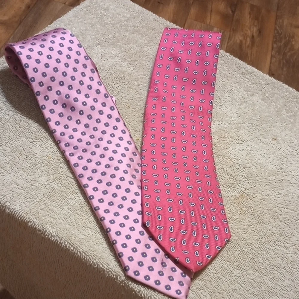 Pink and Red Patterned Ties